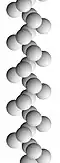 A single chain of silicon tetrahedra viewed in the [100] direction