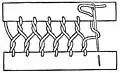 Faggotting with twisted Cretan stitch