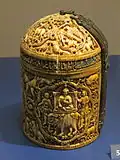 Ivory pyxis from Córdoba, Spain, 10th century AD, Victoria and Albert Museum