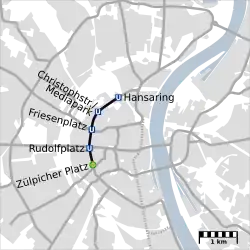Map of the ring tunnel