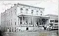 Hotel Snyder, Keytesville. Note the horse-drawn streetcar in the right corner, part of Keytesville's streetcar rail system