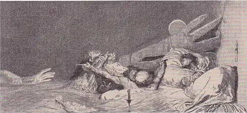 Anxieties from the series Paraphrase on the Finding of a Glove Opus VI, no. 7 (1881), etching, 7, 13,5 x 25,7 cm, Albertina, Vienna