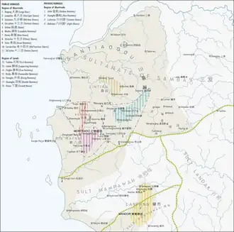 Map of Kongsi republics in West Borneo