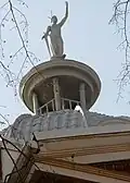 Statue of Lady Justice which tops the courthouse