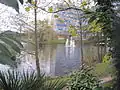 View of Lakeside Nature Reserve from a footpath off Strathmore Gardens