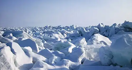 Laptev Sea. Ice hummocks.