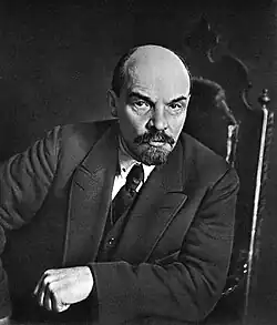 Black-and-white head shot of Lenin