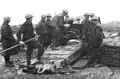 Vickers 8-inch howitzer being loaded, Western Front, 1917