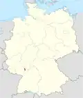 Location of Mannheim in Germany (red)