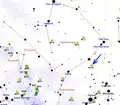 Map showing the location of M107