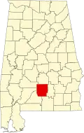 Map of Alabama highlighting Butler County