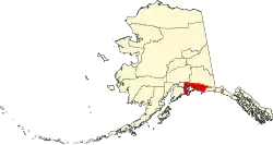 State map highlighting Chugach Census Area