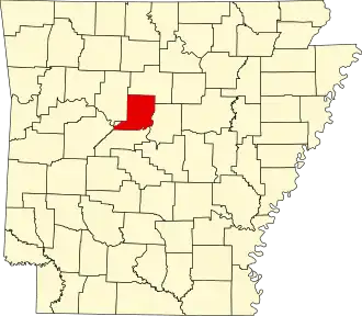 State map highlighting Conway County