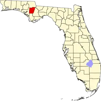 State map highlighting Calhoun County