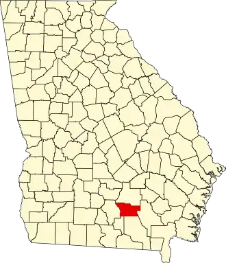 Map of Georgia highlighting Atkinson County