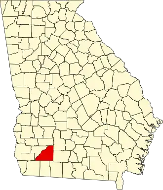 Map of Georgia highlighting Mitchell County