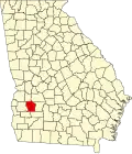 Map of Georgia highlighting Terrell County