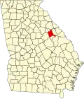 Map of Georgia highlighting Warren County