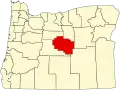 State map highlighting Crook County
