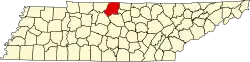Map of Tennessee highlighting Sumner County
