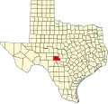 State map highlighting Kimble County