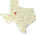 State map highlighting Mitchell County
