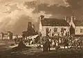 Market at Aberystwith, sepia print by Samuel Ireland, 1797
