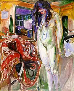 Model by the Wicker Chair, 1919–1921, oil on canvas, 122.5 × 100&nbsp;cm, Munch Museum, Oslo