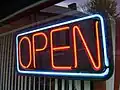 A neon "OPEN" sign, popular among U.S. businesses since the mid-1980s.[37][38]