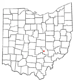 Location of Junction City, Ohio