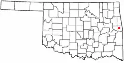 Location of Akins, Oklahoma