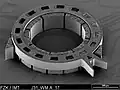 Active part of a 2x2 optical switch, only the electrostatic actuator is shown.