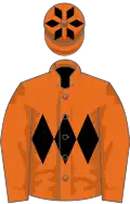 Orange, black triple diamond, orange cap, black diamonds