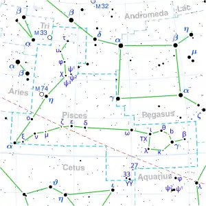 van Maanen's Star is located in the constellation Pisces.