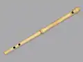 Modern three-hole pipe from England. Has two holes in front and a thumb hole.