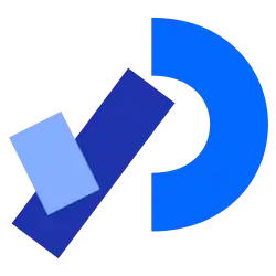 On a light grey background, a stylized letter "P" made out of two rectangles and a semicircular arc in different shades of blue. The simple shapes evoke the way designs are created by the Processing library.