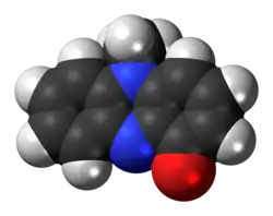 Space-filling model of the pyocyanin molecule