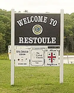 Restoule welcome sign