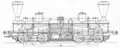 The "Seraing“ locomotive from an 1851 locomotive design. Note the similarity to a double Fairlie locomotive