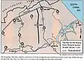 Map of the strongpoint obstacle system or McNamara Line