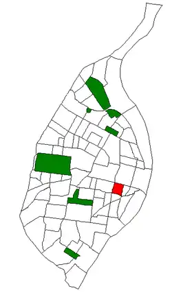 Location (red) of Lafayette Square within St. Louis