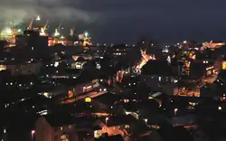 View of the town of Sauda at night