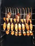 Smoked fish in smoker