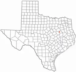 Location of Kirvin, Texas