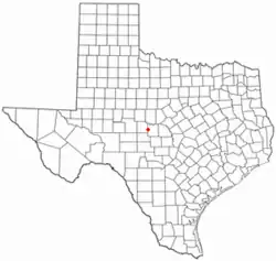 Location of Melvin, Texas