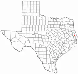 Location of Pineland, Texas