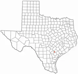 Location of Yorktown, Texas