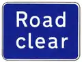 Sign to be placed after an obstruction
