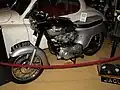1964 Triumph Thunderbird with "bathtub" rear fairing and siamesed exhaust.