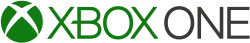 The Xbox One logo is a white shaded sphere with a green "X" on it followed by the green text "XBOX" and the gray text "ONE".
